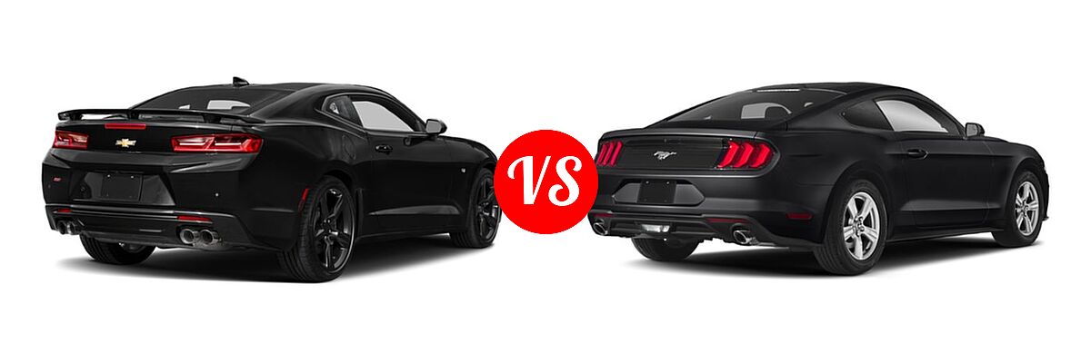 2018 Chevrolet Camaro Coupe 1SS / 2SS vs. 2018 Ford Mustang Coupe EcoBoost / EcoBoost Premium / GT / GT Premium - Rear Right Comparison