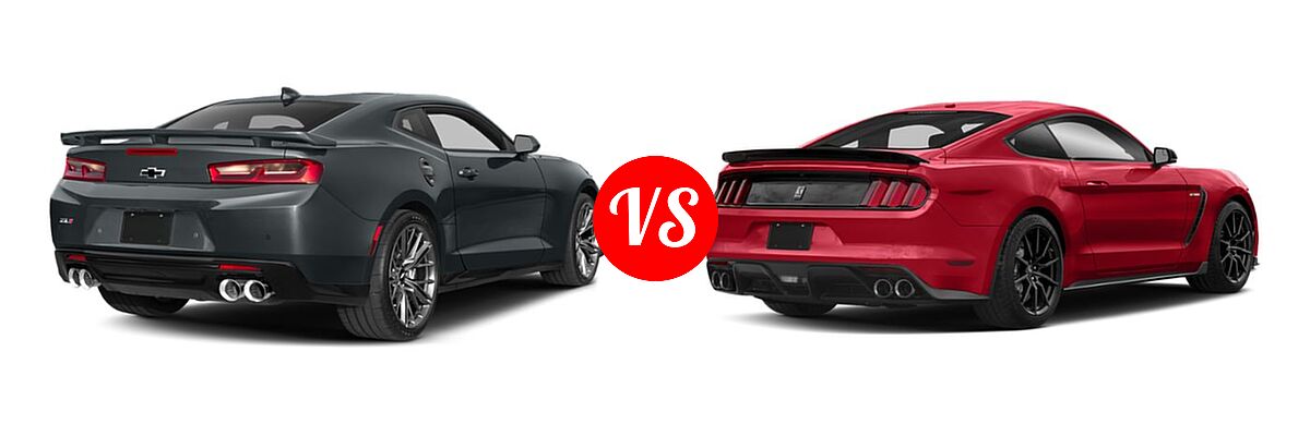 2018 Chevrolet Camaro ZL1 Coupe ZL1 vs. 2018 Ford Shelby GT350 Coupe Shelby GT350 - Rear Right Comparison