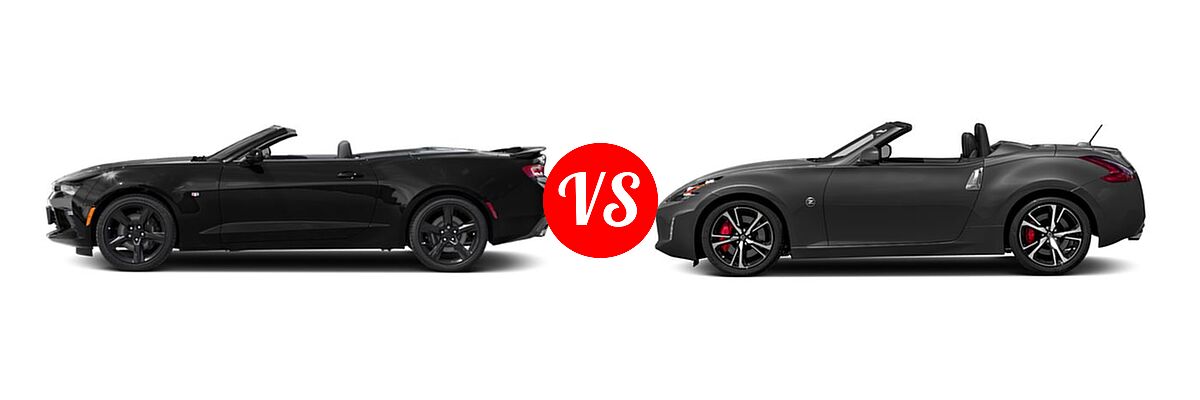 2018 Chevrolet Camaro Convertible 1SS / 2SS vs. 2018 Nissan 370Z Convertible Auto / Touring / Touring Sport - Side Comparison