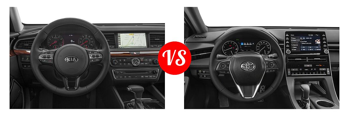 2019 Kia Cadenza Sedan Technology vs. 2019 Toyota Avalon Sedan XSE - Dashboard Comparison