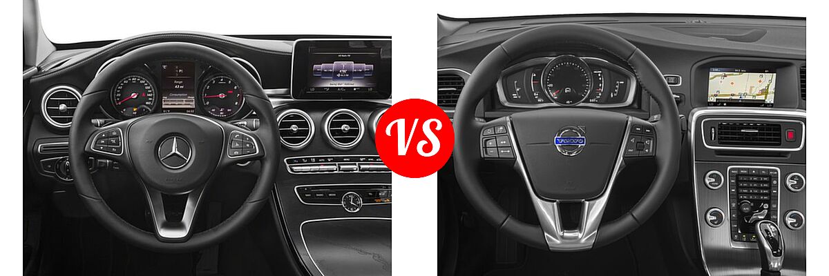 2016 Mercedes-Benz C-Class Sedan C 300 Luxury vs. 2016 Volvo S60 Sedan T5 Platinum - Dashboard Comparison