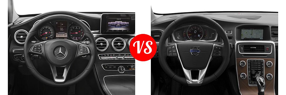 2016 Mercedes-Benz C-Class Sedan C 300 Luxury vs. 2016 Volvo S60 Sedan T5 Drive-E Platinum / T5 Drive-E Premier / T5 Platinum / T5 Premier - Dashboard Comparison