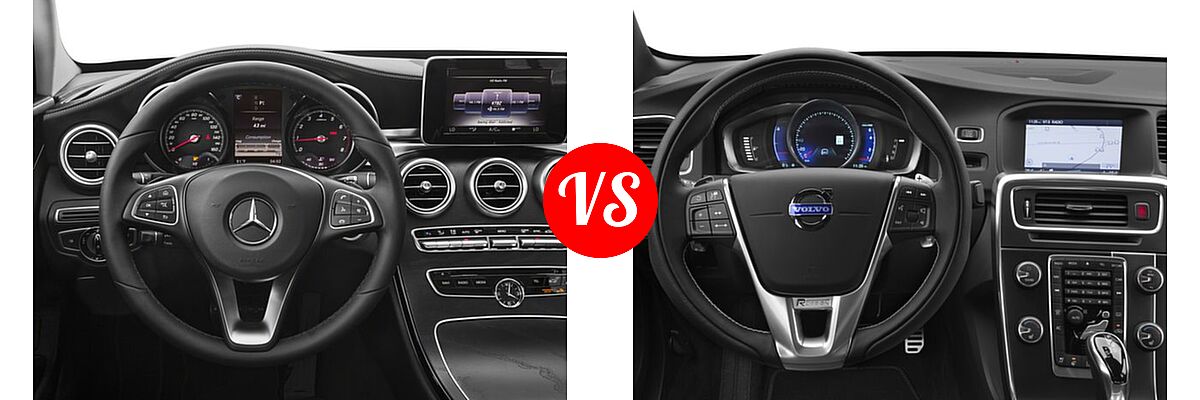 2016 Mercedes-Benz C-Class Sedan C 300 Luxury vs. 2016 Volvo S60 Sedan T6 Drive-E R-Design / T6 Drive-E R-Design Platinum / T6 R-Design / T6 R-Design Platinum - Dashboard Comparison