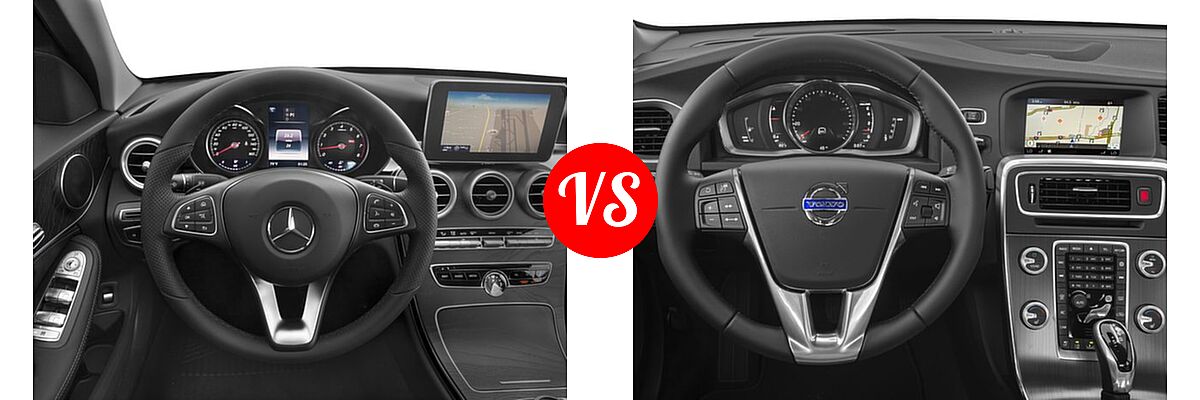 2016 Mercedes-Benz C-Class Sedan C 300 vs. 2016 Volvo S60 Sedan T5 Platinum - Dashboard Comparison