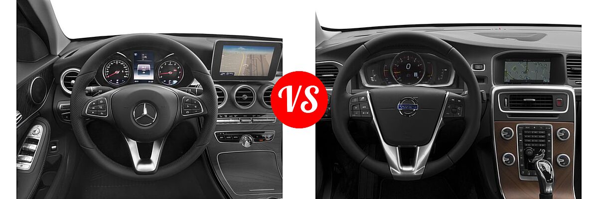 2016 Mercedes-Benz C-Class Sedan C 300 vs. 2016 Volvo S60 Sedan T5 Drive-E Platinum / T5 Drive-E Premier / T5 Platinum / T5 Premier - Dashboard Comparison
