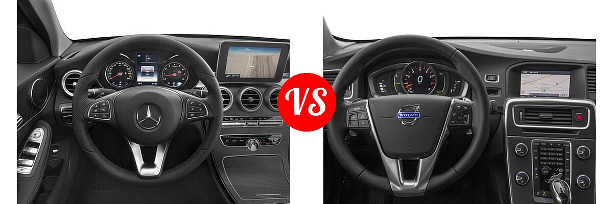 2016 Mercedes-Benz C-Class Sedan C 300 vs. 2016 Volvo S60 Sedan T5 / T5 Drive-E / T5 Drive-E Premier / T5 Premier / T6 Drive-E / T6 Drive-E Platinum - Dashboard Comparison