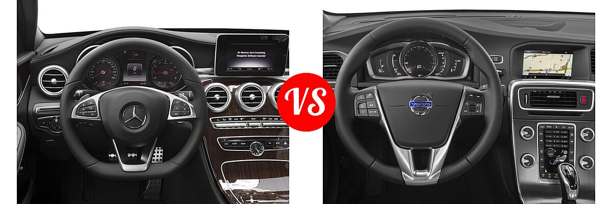 2016 Mercedes-Benz C-Class Sedan C 300 Sport vs. 2016 Volvo S60 Sedan T5 Platinum - Dashboard Comparison