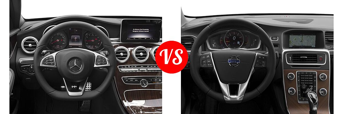 2016 Mercedes-Benz C-Class Sedan C 300 Sport vs. 2016 Volvo S60 Sedan T5 Drive-E Platinum / T5 Drive-E Premier / T5 Platinum / T5 Premier - Dashboard Comparison