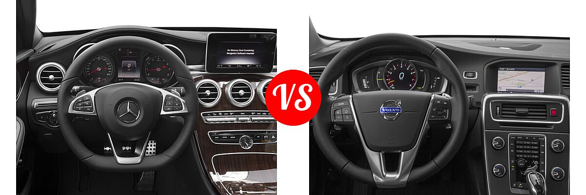 2016 Mercedes-Benz C-Class Sedan C 300 Sport vs. 2016 Volvo S60 Sedan T5 / T5 Drive-E / T5 Drive-E Premier / T5 Premier / T6 Drive-E / T6 Drive-E Platinum - Dashboard Comparison