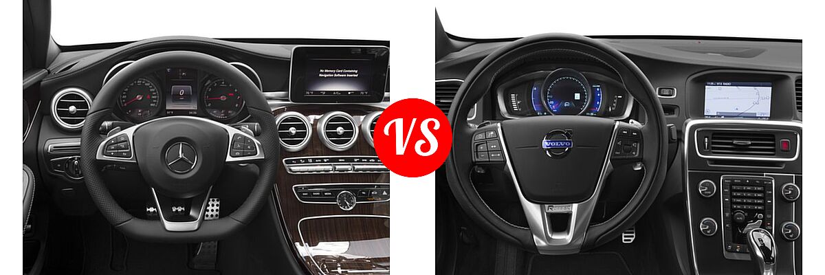 2016 Mercedes-Benz C-Class Sedan C 300 Sport vs. 2016 Volvo S60 Sedan T6 Drive-E R-Design / T6 Drive-E R-Design Platinum / T6 R-Design / T6 R-Design Platinum - Dashboard Comparison