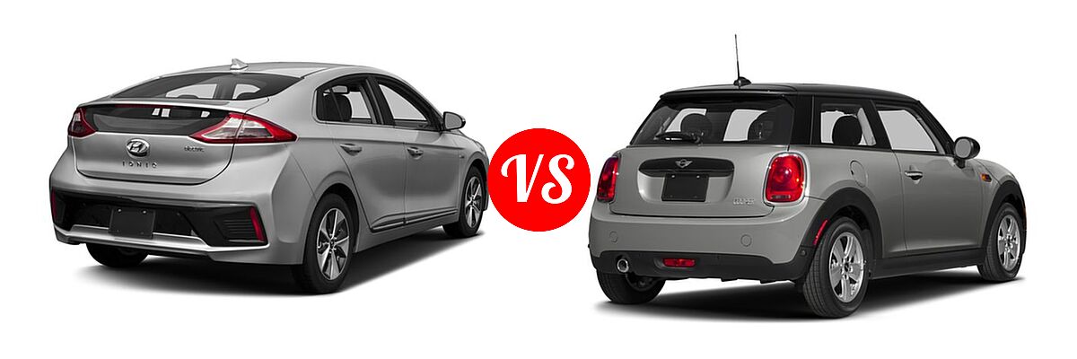 2017 Hyundai Ioniq Electric Hatchback Limited vs. 2017 MINI Hardtop 2 Door Hatchback Cooper FWD - Rear Right Comparison