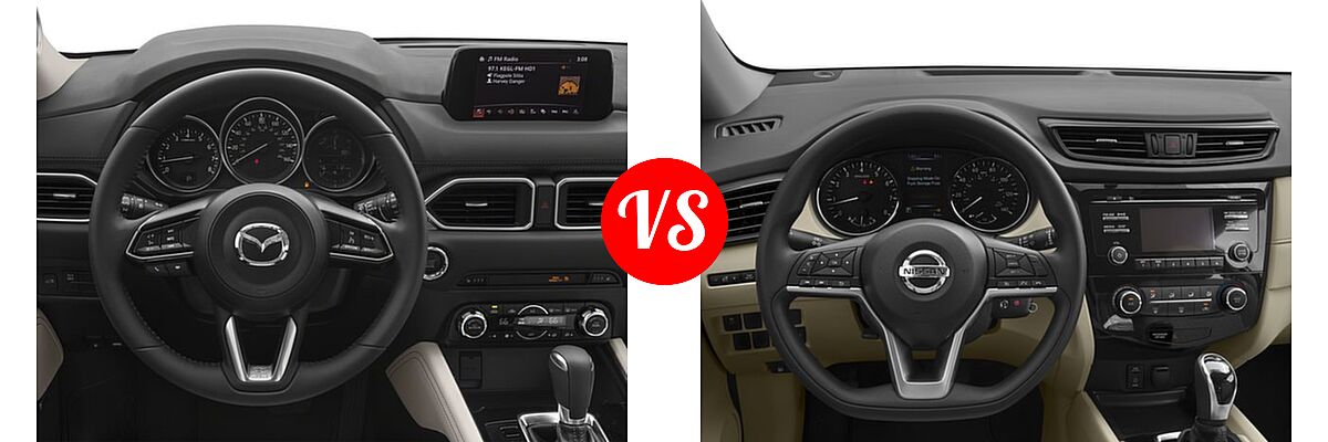 2017 Mazda CX-5 SUV Grand Select vs. 2017 Nissan Rogue SUV S / SV - Dashboard Comparison