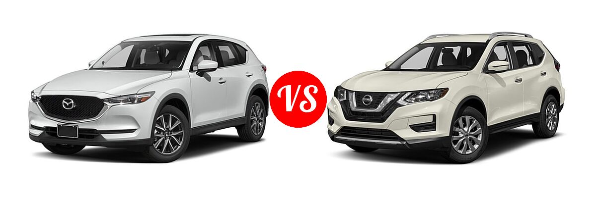 2017 Mazda CX-5 SUV Grand Select vs. 2017 Nissan Rogue SUV S / SV - Front Left Comparison