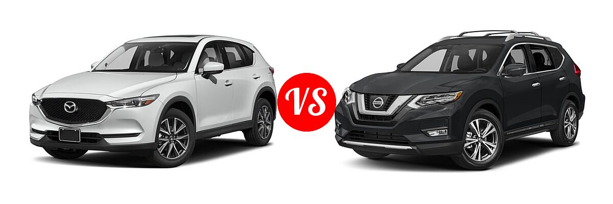 2017 Mazda CX-5 SUV Grand Select vs. 2017 Nissan Rogue SUV SL - Front Left Comparison