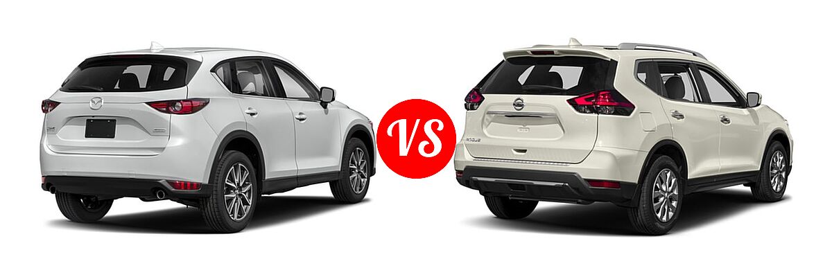 2017 Mazda CX-5 SUV Grand Select vs. 2017 Nissan Rogue SUV S / SV - Rear Right Comparison