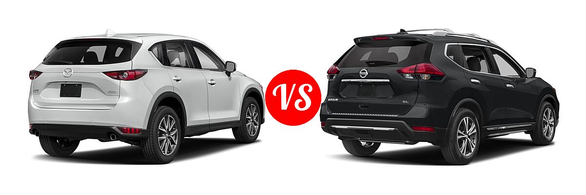 2017 Mazda CX-5 SUV Grand Select vs. 2017 Nissan Rogue SUV SL - Rear Right Comparison