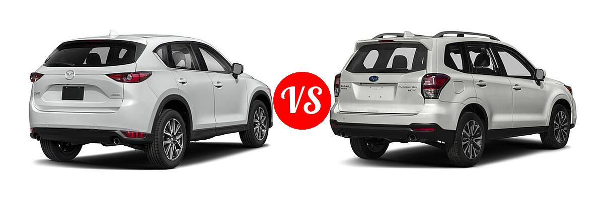 2017 Mazda CX-5 SUV Grand Select vs. 2017 Subaru Forester SUV Premium - Rear Right Comparison
