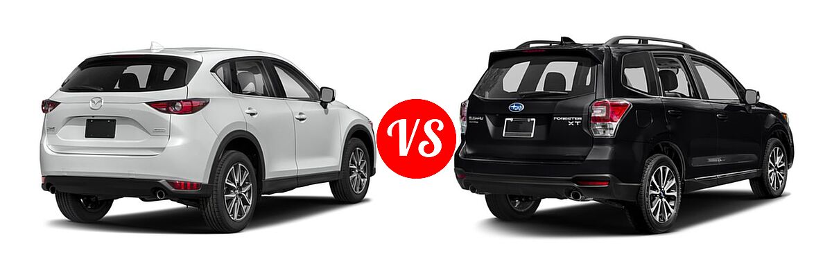 2017 Mazda CX-5 SUV Grand Select vs. 2017 Subaru Forester SUV Touring - Rear Right Comparison