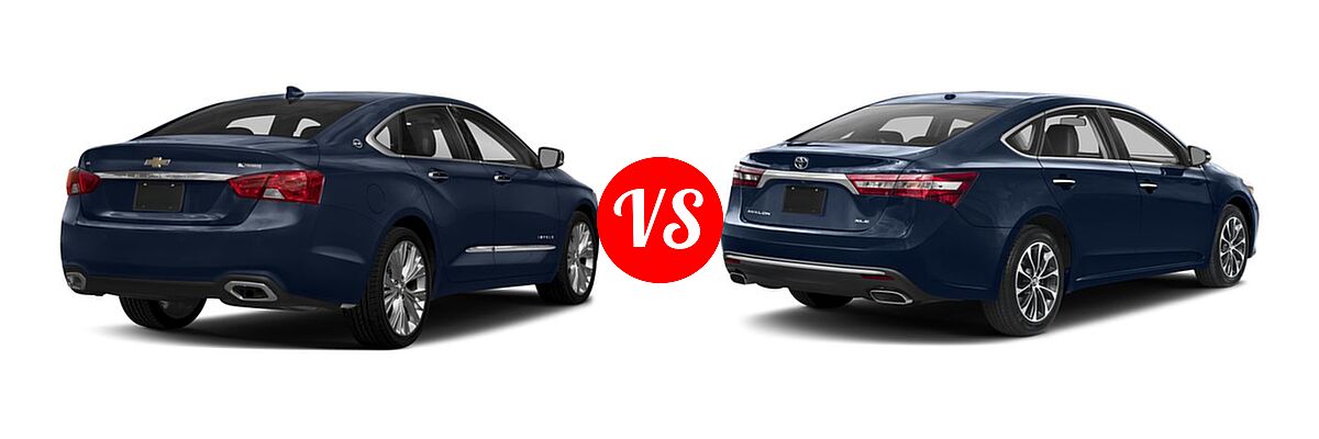 2018 Chevrolet Impala Sedan Premier vs. 2018 Toyota Avalon Sedan Touring / XLE / XLE Plus / XLE Premium - Rear Right Comparison