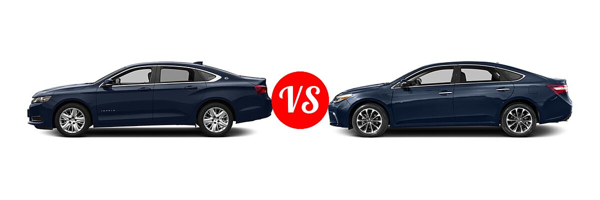 2018 Chevrolet Impala Sedan LS vs. 2018 Toyota Avalon Sedan Touring / XLE / XLE Plus / XLE Premium - Side Comparison