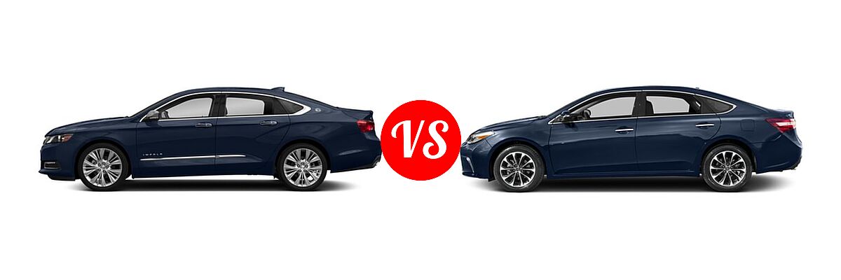 2018 Chevrolet Impala Sedan Premier vs. 2018 Toyota Avalon Sedan Touring / XLE / XLE Plus / XLE Premium - Side Comparison
