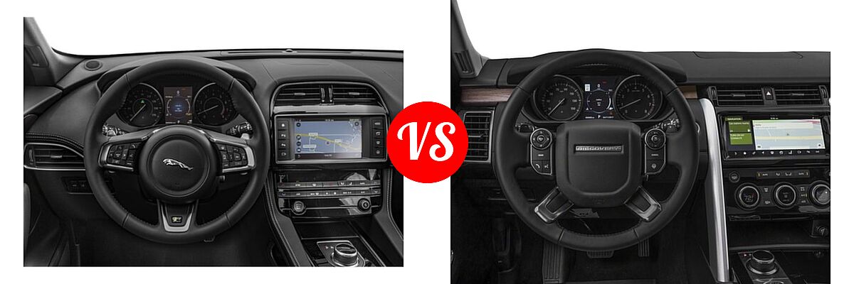 2018 Jaguar F-PACE SUV 25t R-Sport vs. 2018 Land Rover Discovery SUV Diesel HSE / HSE Luxury - Dashboard Comparison