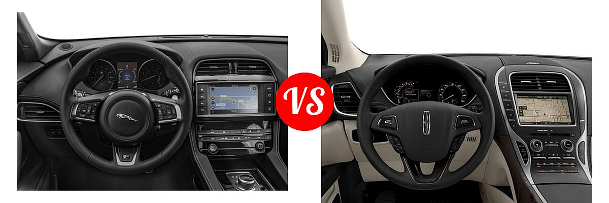 2018 Jaguar F-PACE SUV 25t R-Sport vs. 2018 Lincoln MKX SUV Black Label / Premiere / Reserve / Select - Dashboard Comparison
