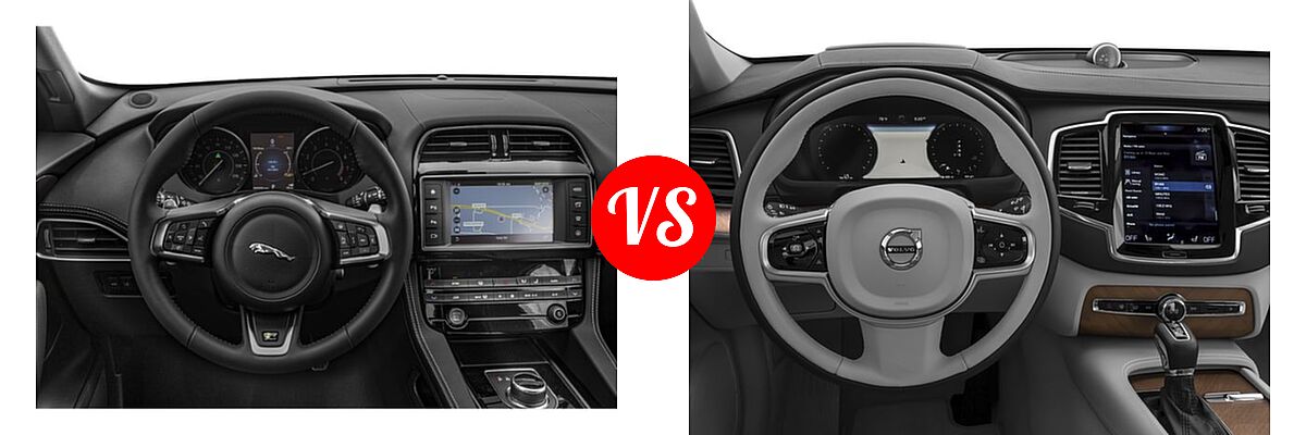 2018 Jaguar F-PACE SUV 25t R-Sport vs. 2018 Volvo XC90 SUV Inscription - Dashboard Comparison