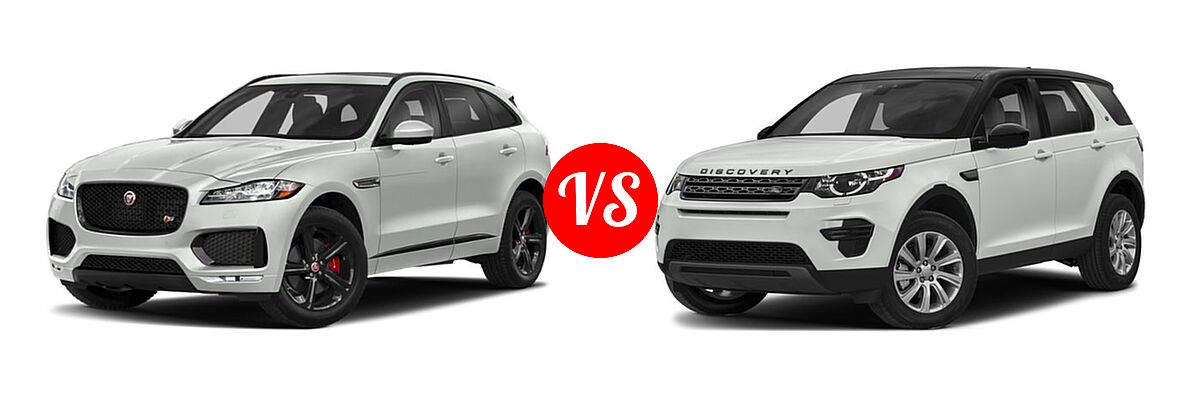 2018 Jaguar F-PACE SUV S vs. 2018 Land Rover Discovery Sport SUV HSE / SE - Front Left Comparison