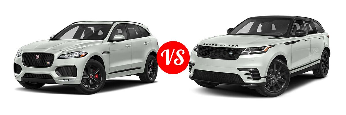 2018 Jaguar F-PACE SUV S vs. 2018 Land Rover Range Rover Velar SUV Diesel R-Dynamic HSE / R-Dynamic SE / S - Front Left Comparison