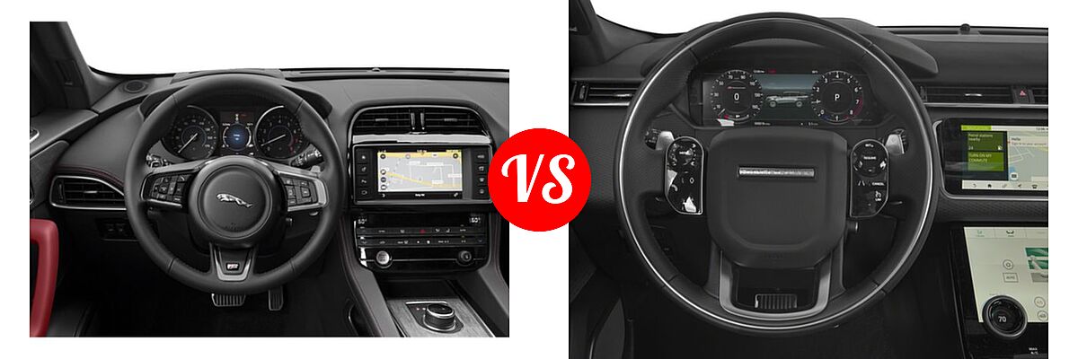 2018 Jaguar F-PACE SUV S vs. 2018 Land Rover Range Rover Velar SUV Diesel R-Dynamic HSE / R-Dynamic SE / S - Dashboard Comparison