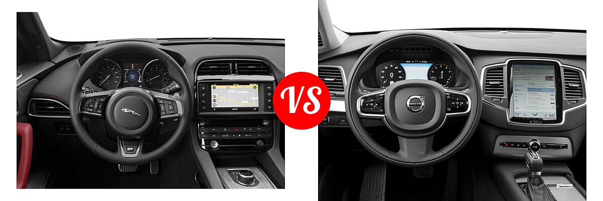 2018 Jaguar F-PACE SUV S vs. 2018 Volvo XC90 SUV Momentum - Dashboard Comparison