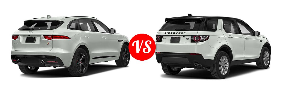 2018 Jaguar F-PACE SUV S vs. 2018 Land Rover Discovery Sport SUV HSE / SE - Rear Right Comparison