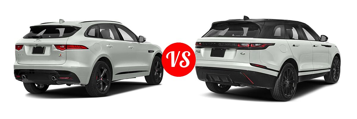 2018 Jaguar F-PACE SUV S vs. 2018 Land Rover Range Rover Velar SUV Diesel R-Dynamic HSE / R-Dynamic SE / S - Rear Right Comparison