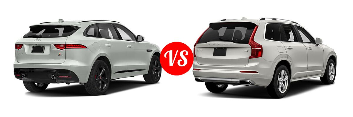 2018 Jaguar F-PACE SUV S vs. 2018 Volvo XC90 SUV Momentum - Rear Right Comparison