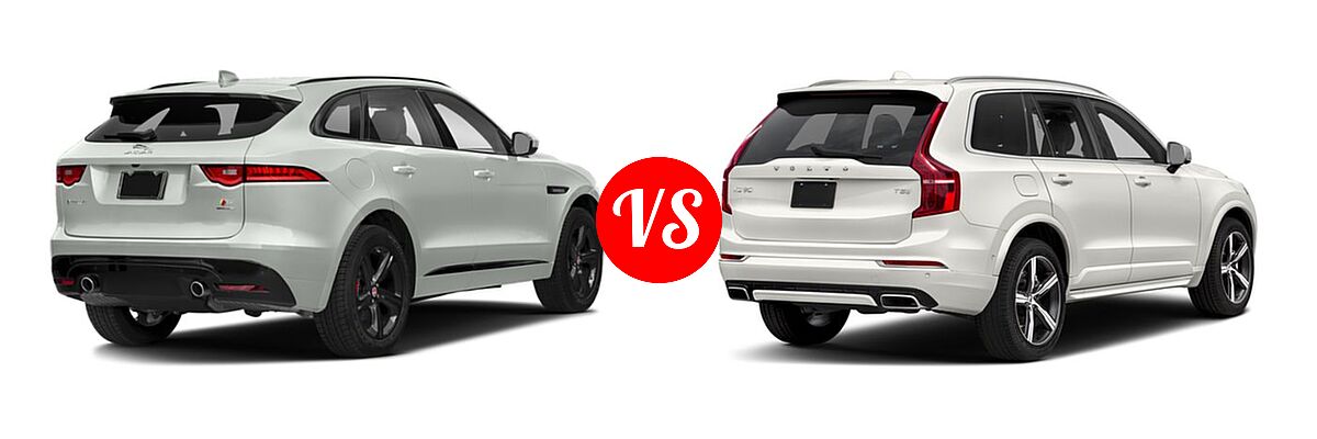 2018 Jaguar F-PACE SUV S vs. 2018 Volvo XC90 SUV R-Design - Rear Right Comparison