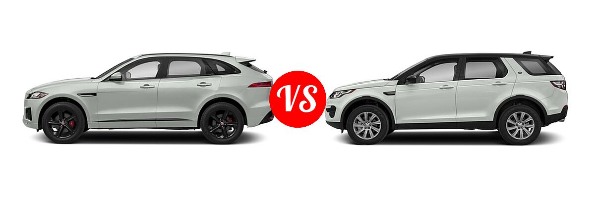 2018 Jaguar F-PACE SUV S vs. 2018 Land Rover Discovery Sport SUV HSE / SE - Side Comparison