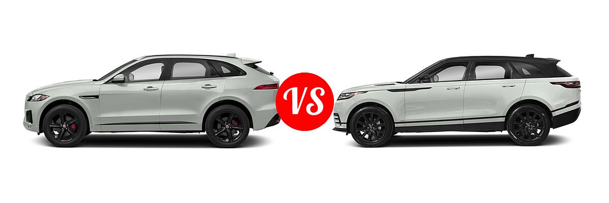 2018 Jaguar F-PACE SUV S vs. 2018 Land Rover Range Rover Velar SUV Diesel R-Dynamic HSE / R-Dynamic SE / S - Side Comparison