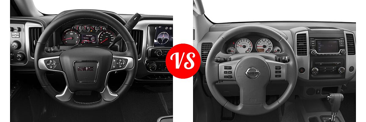 2017 GMC Sierra 1500 Pickup SLE vs. 2017 Nissan Frontier Pickup Desert Runner - Dashboard Comparison