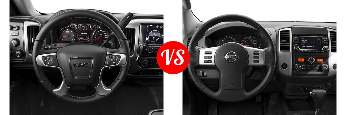 2017 GMC Sierra 1500 Pickup SLE vs. 2017 Nissan Frontier Pickup SV - Dashboard Comparison