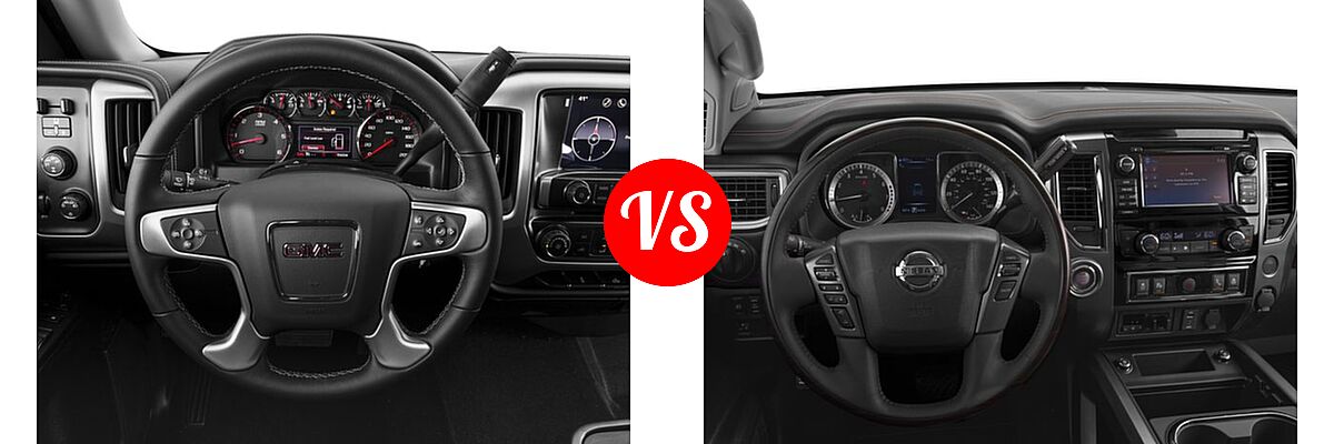 2017 GMC Sierra 1500 Pickup SLE vs. 2017 Nissan Titan Pickup Platinum Reserve - Dashboard Comparison