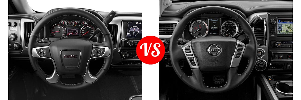 2017 GMC Sierra 1500 Pickup SLE vs. 2017 Nissan Titan XD Pickup Diesel PRO-4X - Dashboard Comparison