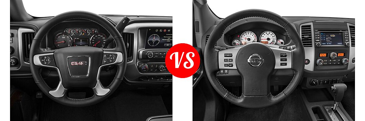 2017 GMC Sierra 1500 Pickup SLE vs. 2017 Nissan Frontier Pickup PRO-4X - Dashboard Comparison