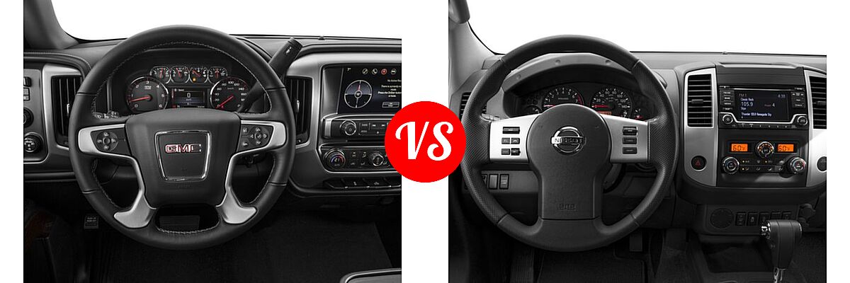 2017 GMC Sierra 1500 Pickup SLE vs. 2017 Nissan Frontier Pickup SV - Dashboard Comparison