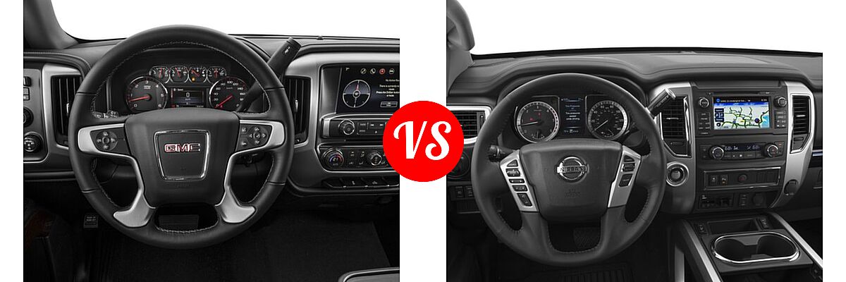 2017 GMC Sierra 1500 Pickup SLE vs. 2017 Nissan Titan XD Pickup Diesel SV - Dashboard Comparison