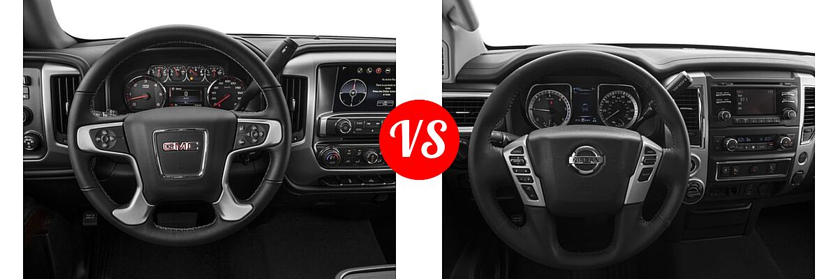 2017 GMC Sierra 1500 Pickup SLE vs. 2017 Nissan Titan XD Pickup Diesel S / SV - Dashboard Comparison
