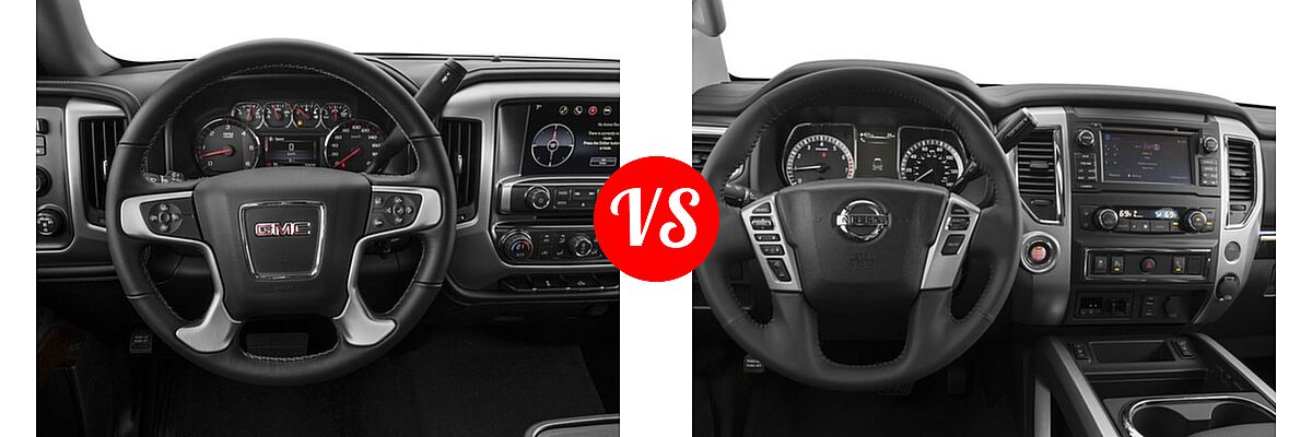2017 GMC Sierra 1500 Pickup SLE vs. 2017 Nissan Titan Pickup SV - Dashboard Comparison