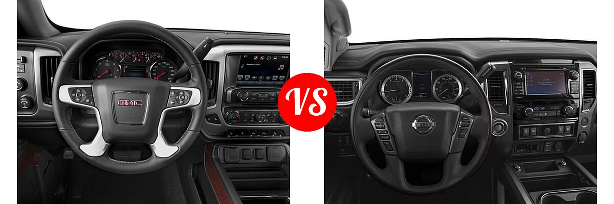 2017 GMC Sierra 1500 Pickup SLT vs. 2017 Nissan Titan Pickup Platinum Reserve - Dashboard Comparison