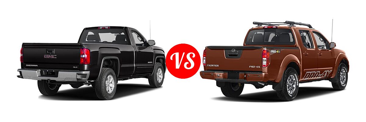 2017 GMC Sierra 1500 Pickup SLE vs. 2017 Nissan Frontier Pickup PRO-4X - Rear Right Comparison