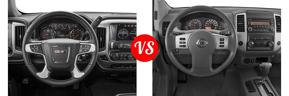 2017 GMC Sierra 1500 Pickup SLE vs. 2017 Nissan Frontier Pickup S - Dashboard Comparison